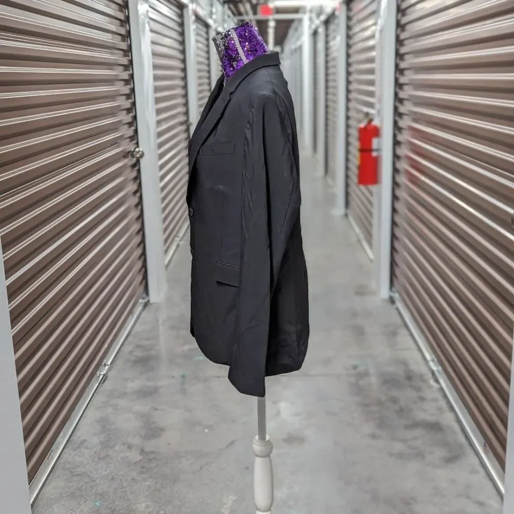 Zara Men's Size 44 Black Double Breasted Blazer‎ Sports Coat Suit Jacket